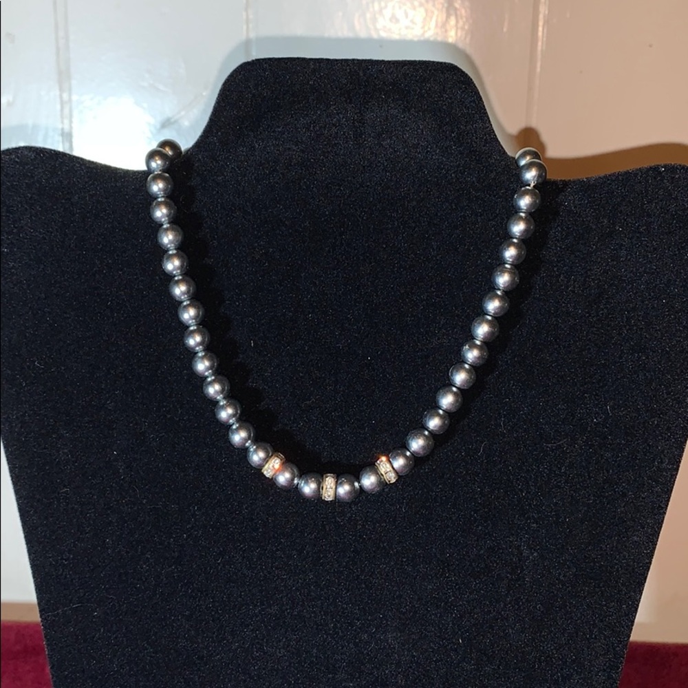 Vintage Grey Pearl choker Necklace